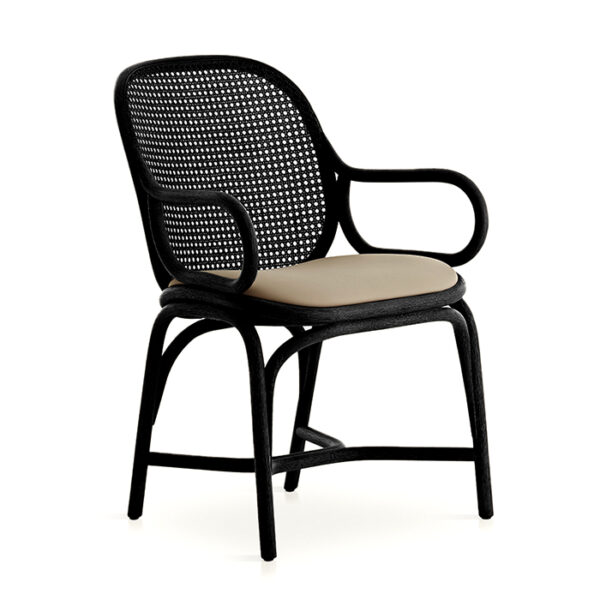 Cadeira Algarve | Cadeira em Rattan Sintético com Apoios de Braços para Sala de Jantar