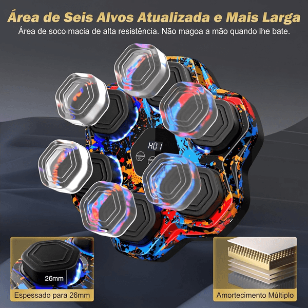 Seis alvos acolchoados da Máquina de Boxe PunchBeat