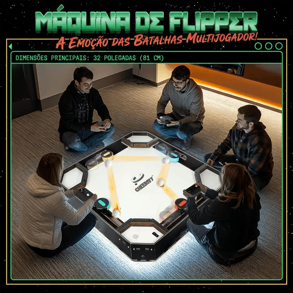 Grupo a jogar na Arena de Pinball BattleZone