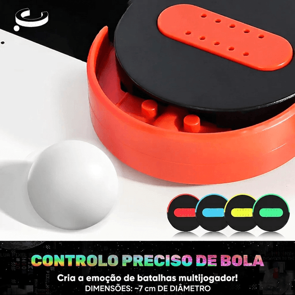 Peças coloridas e bola da Arena de Pinball BattleZone