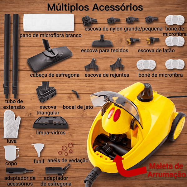 Máquina de Limpeza a Vapor SteamForce 28 em 1 e respetivos acessórios