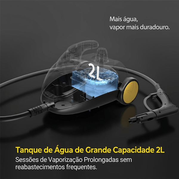 Depósito interno de aproximadamente 2 litros da SteamForce