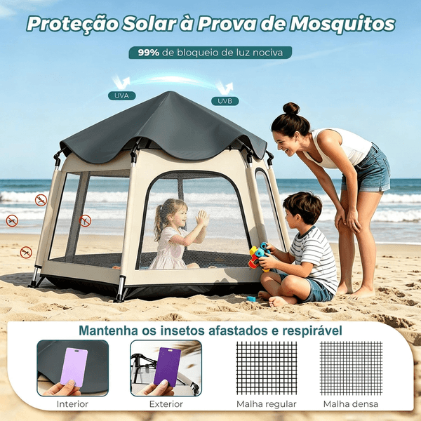 Cobertura solar e painéis em rede do Parque Infantil SunNest