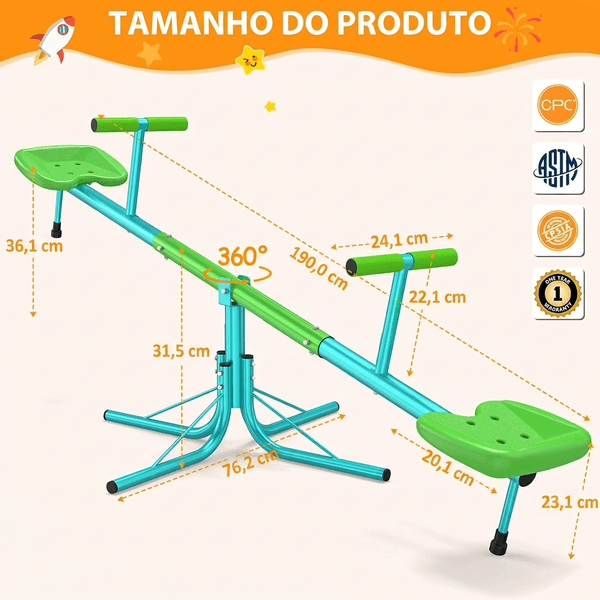 Dimensões do Baloiço Infantil SpinMove