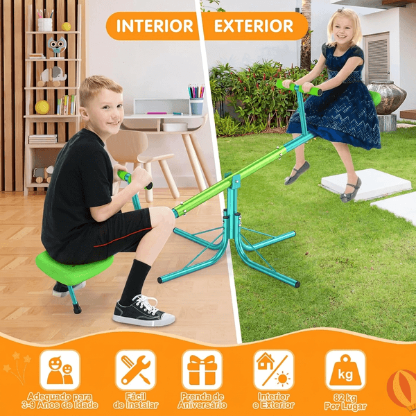 Baloiço SpinMove utilizado em espaço interior e exterior