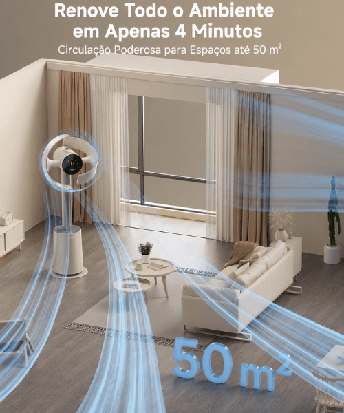 Ventoinha inteligente sem pás com fluxo de ar tridimensional
