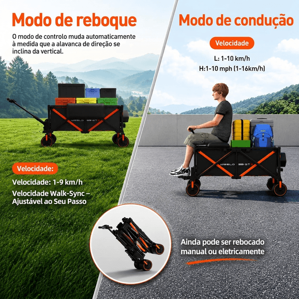 Modo de reboque e modo de condução do Carrinho PowerMove